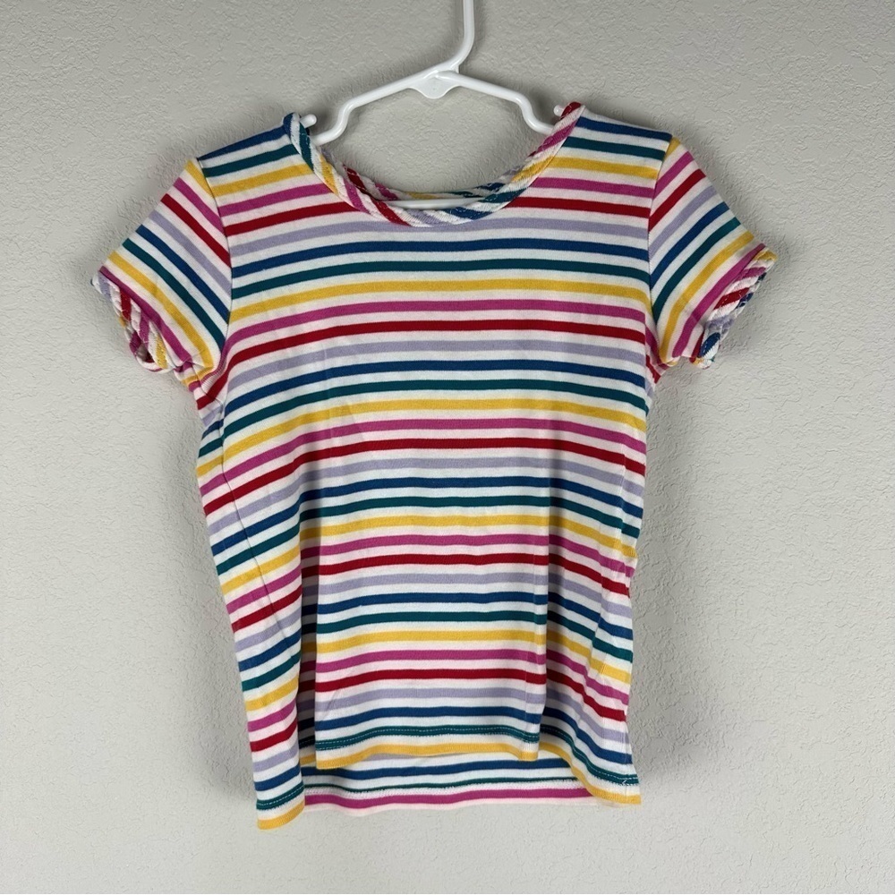 Hanna Andersson Kids Multicolor Stripe Bright Basics Pima Cotton Tee Size 5